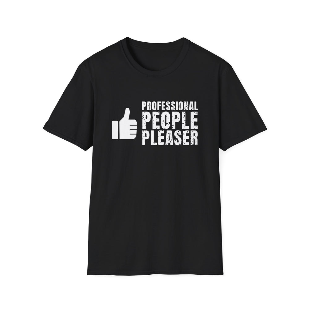 Professional People Pleaser White Ink Tee - front flat mockup