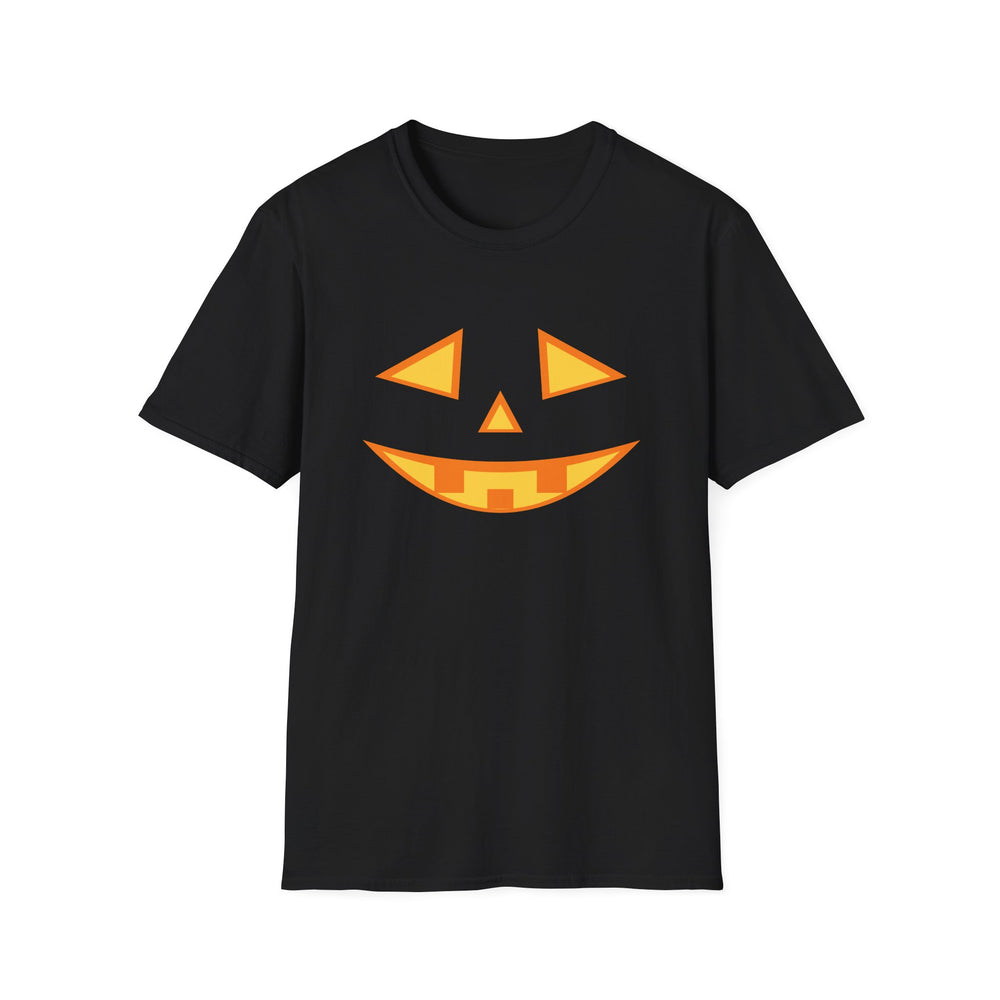 Jack-O'-Lantern Face Halloween tee, black, front