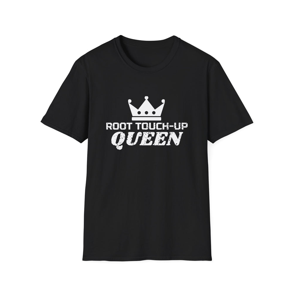 Root Touch-Up Queen White Ink Tee - front flat mockup