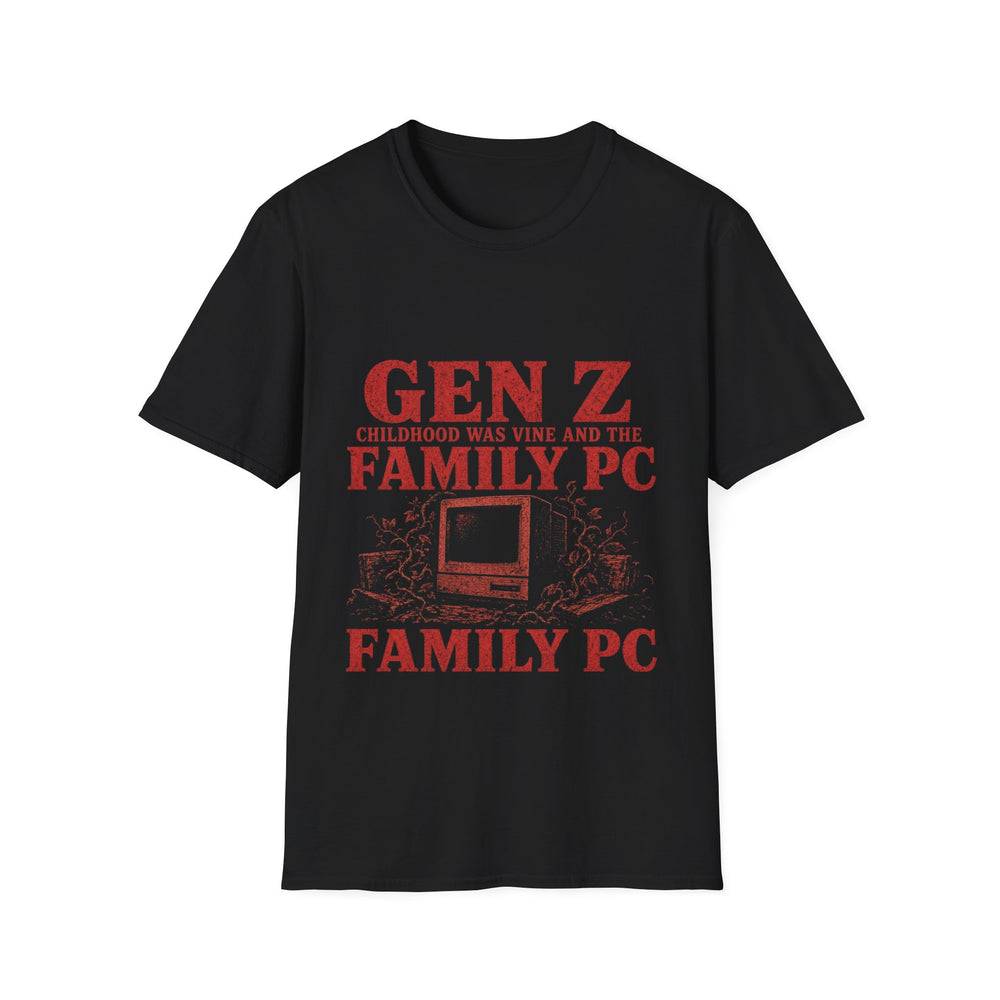 T-Shirt — "Gen Z — Childhood Was Vine and the Family PC" Retro PC Tee