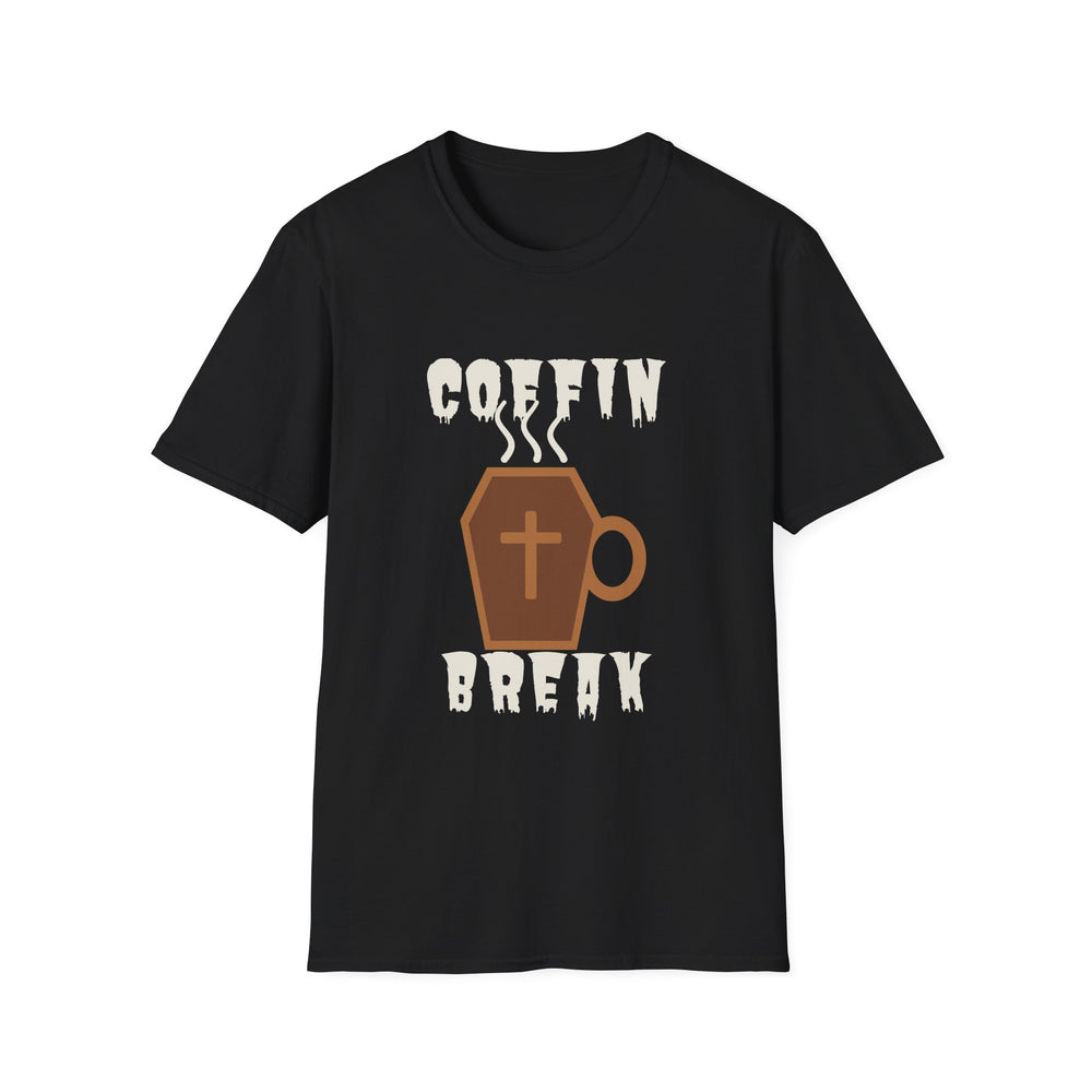 Coffin Break Halloween tee, black, front