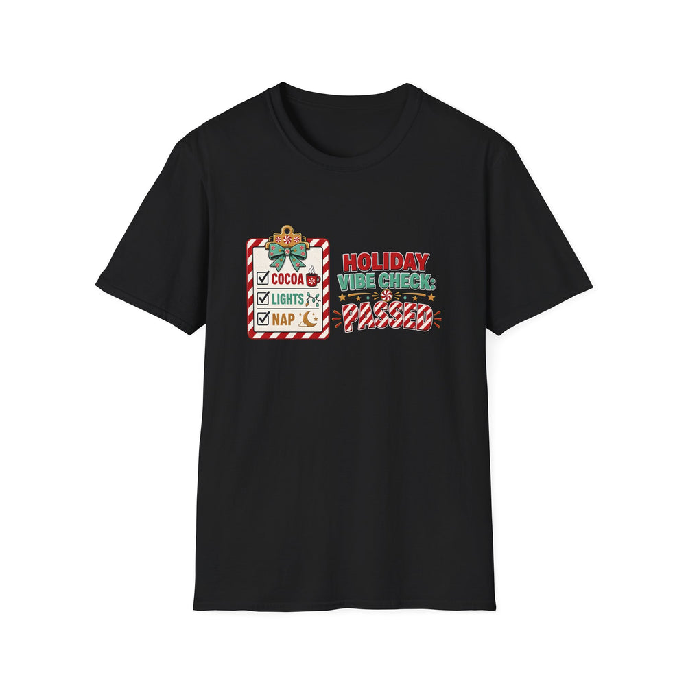 Holiday Vibe Check Passed Funny Christmas Tee