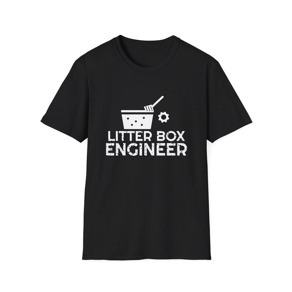 Litter Box Engineer White Ink Tee