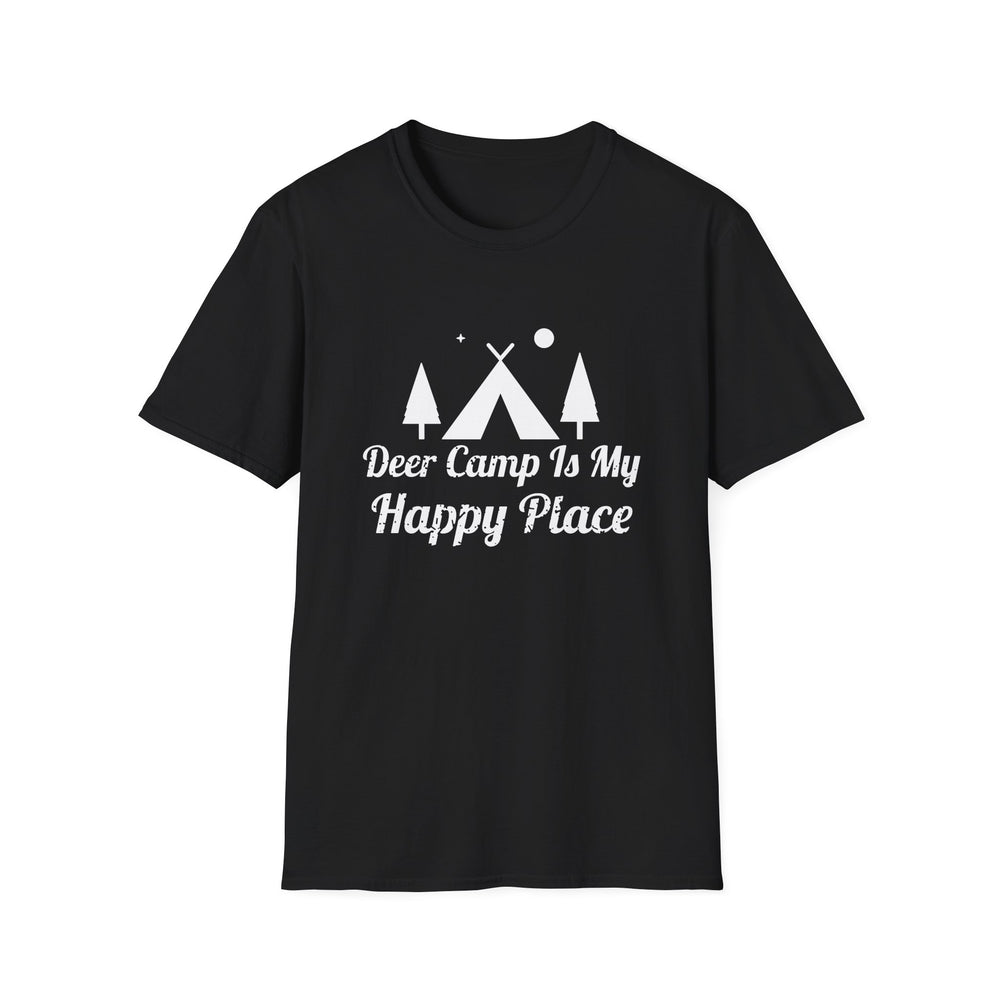 Deer Camp Is My Happy Place White Ink Tee