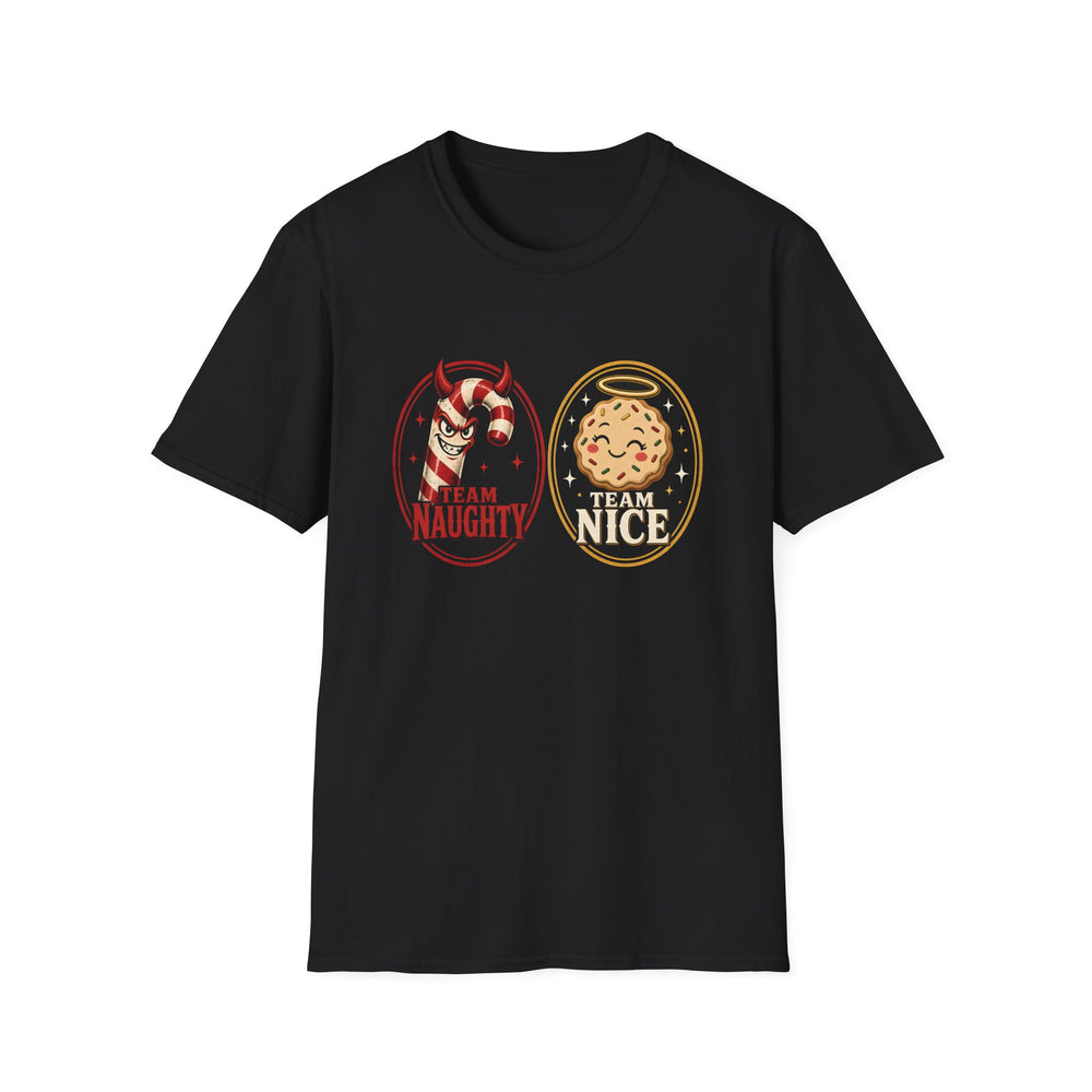 Team Naughty Team Nice Funny Christmas Tee