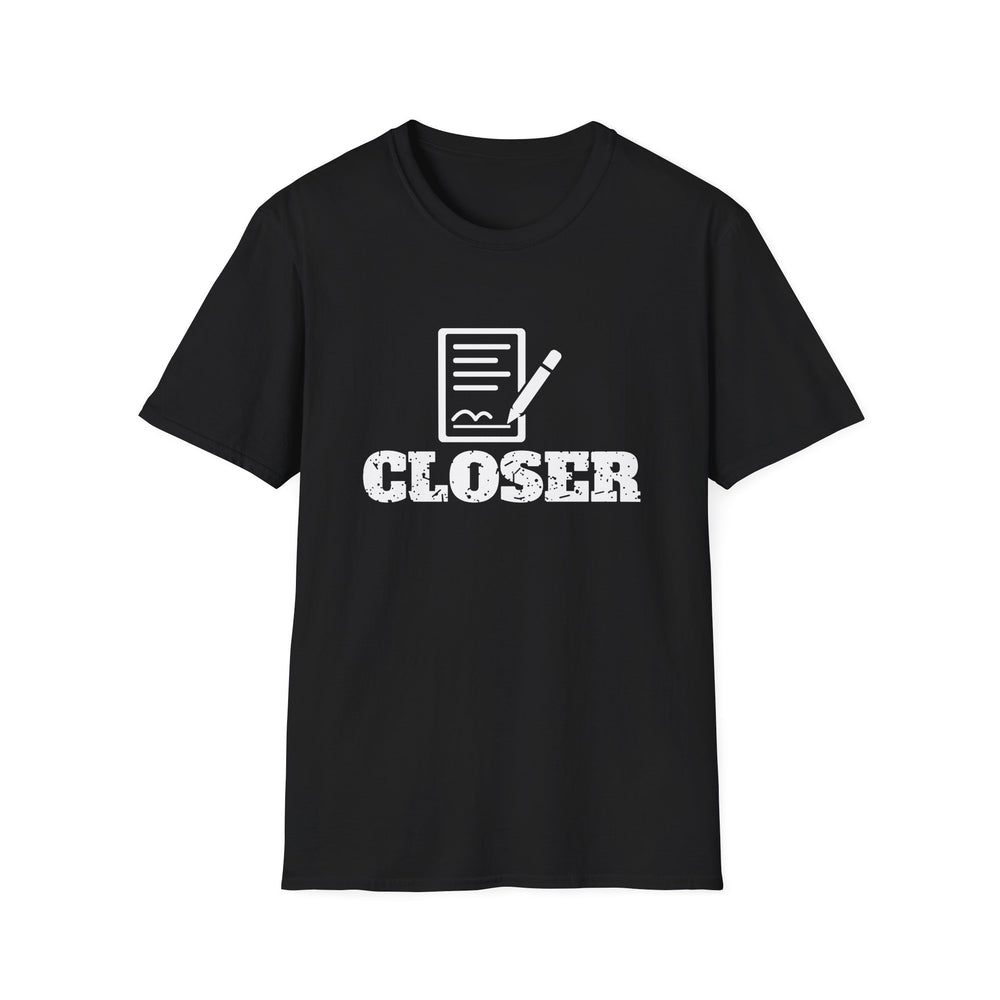 Closer White Ink Tee - front flat mockup