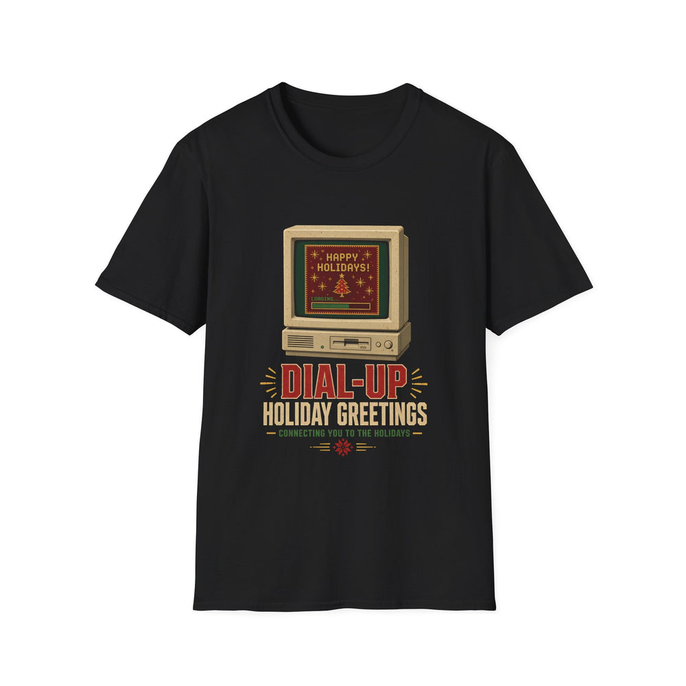 Dial-Up Holiday Greetings Retro Christmas Tee