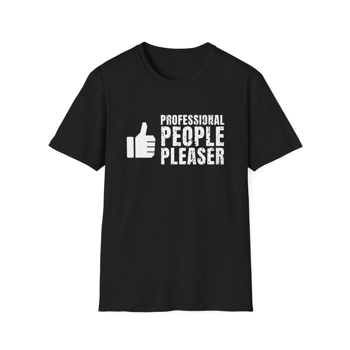 Professional People Pleaser White Ink Tee - front flat mockup