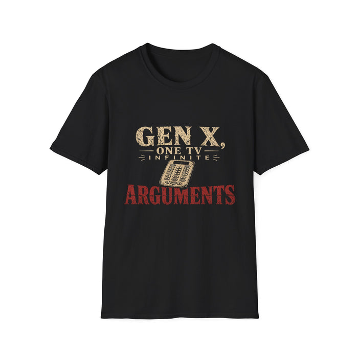 T-Shirt — "Gen X — One TV, Infinite Arguments" Remote Negotiator Tee