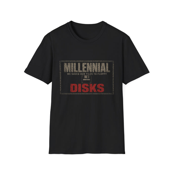 T-Shirt — "Millennial — We Saved Our Files to Floppy Disks" Floppy Disk Files Tee