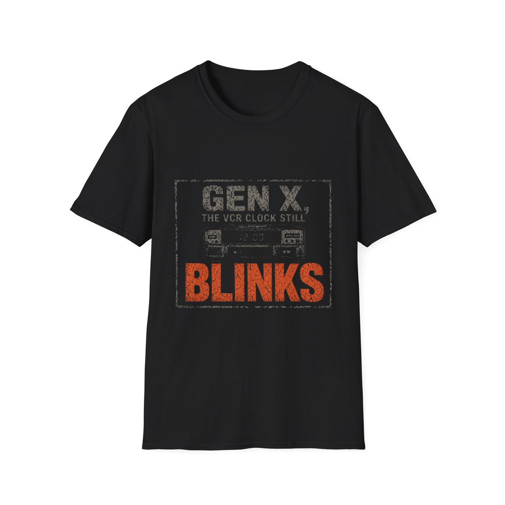T-Shirt — "Gen X — The VCR Clock Still Blinks" VCR Survivor Tee