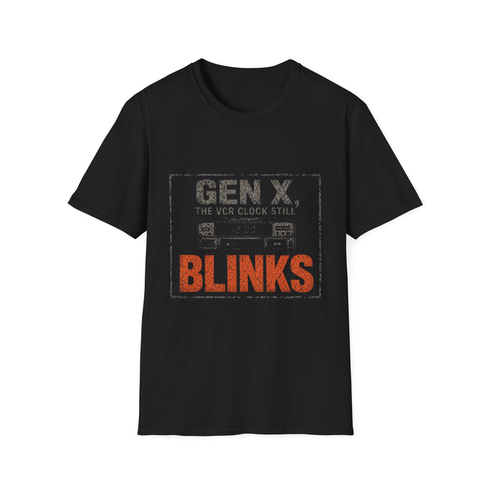 T-Shirt — "Gen X — The VCR Clock Still Blinks" VCR Survivor Tee