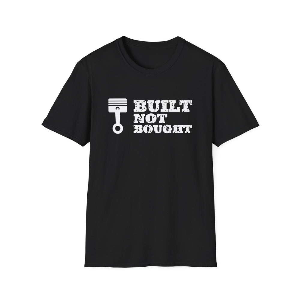 Built Not Bought White Ink Tee - front flat mockup