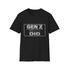 T-Shirt — "Gen Z — We Made Memories Before the Cloud Did" Pre-Cloud Memories White-Ink Tee