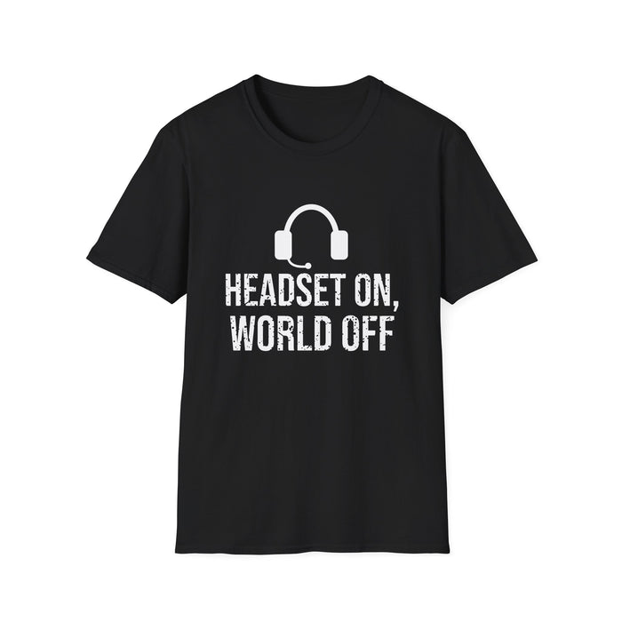 Headset On, World Off White Ink Tee