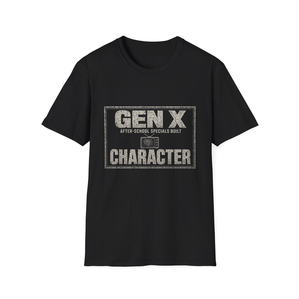 T-Shirt — "Gen X — After-School Specials Built Character" After-School Special White-Ink Tee