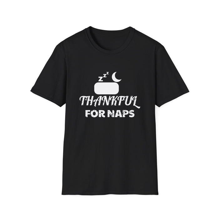 Thankful For Naps White Ink Tee - front flat mockup