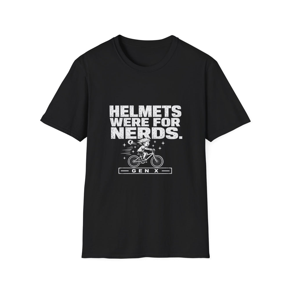 T-Shirt — "Gen X — Helmets Were For Nerds" Tee (White Ink)