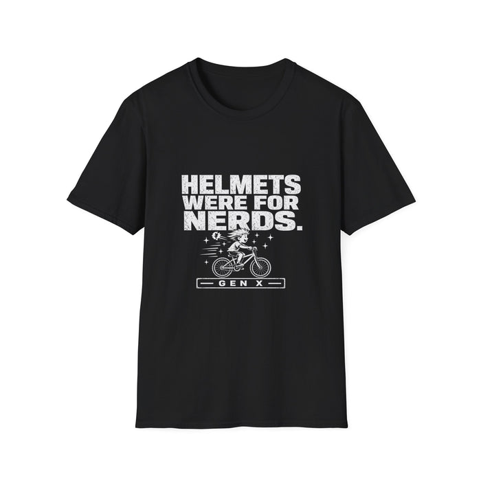 T-Shirt — "Gen X — Helmets Were For Nerds" Tee (White Ink)
