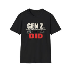 T-Shirt — "Gen Z — We Made Memories Before the Cloud Did" Pre-Cloud Memories Tee