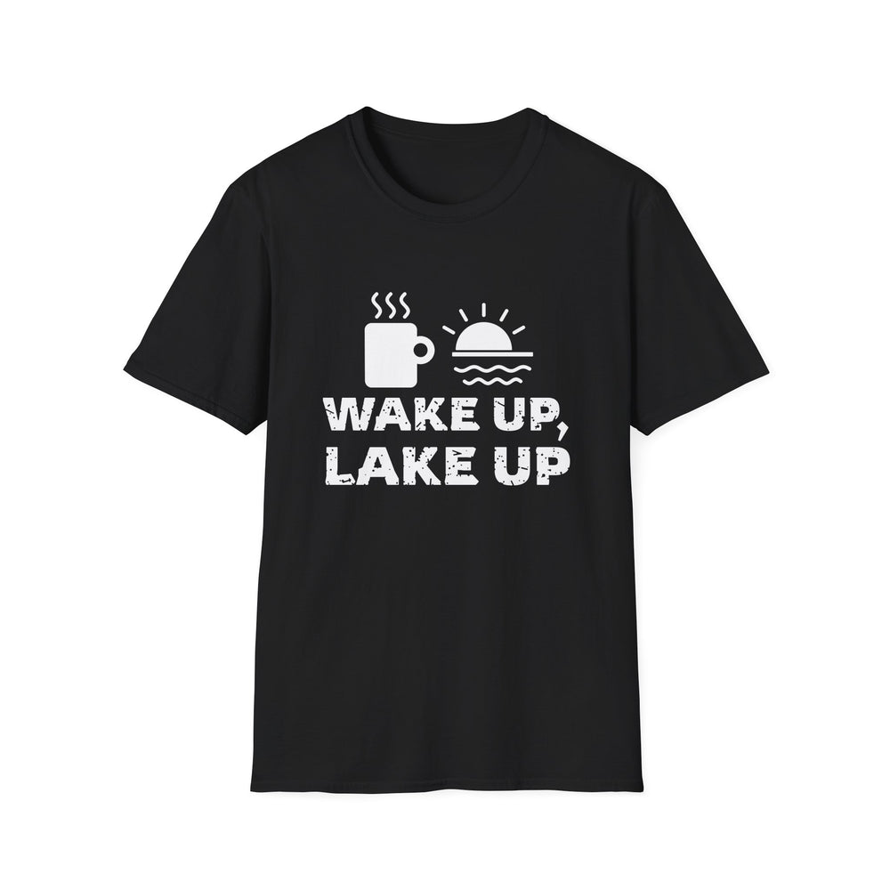 Wake Up, Lake Up White Ink Tee