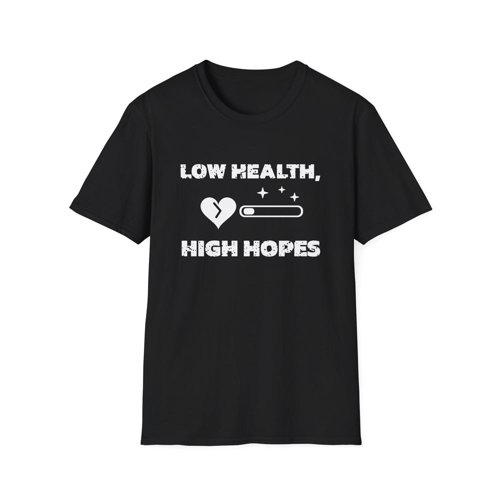 Low Health, High Hopes White Ink Tee