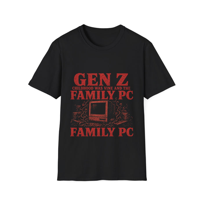 T-Shirt — "Gen Z — Childhood Was Vine and the Family PC" Retro PC Tee