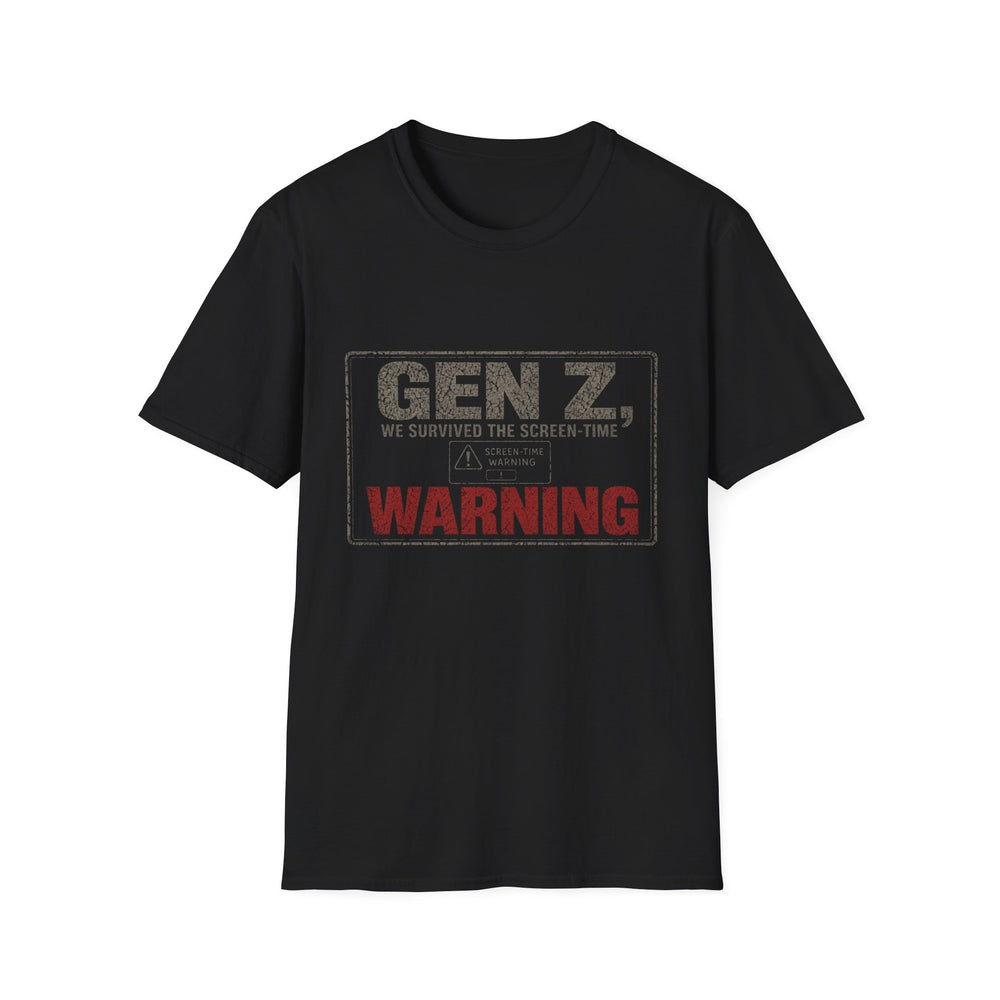 T-Shirt — "Gen Z — We Survived the Screen-Time Warning" Screen-Time Survivor Tee