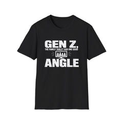 T-Shirt — "Gen Z — The Family Tablet Had One Good Angle" Family Tablet White-Ink Tee