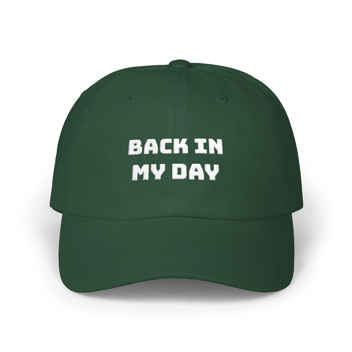 Back In My Day embroidered dad hat, Spruce, front