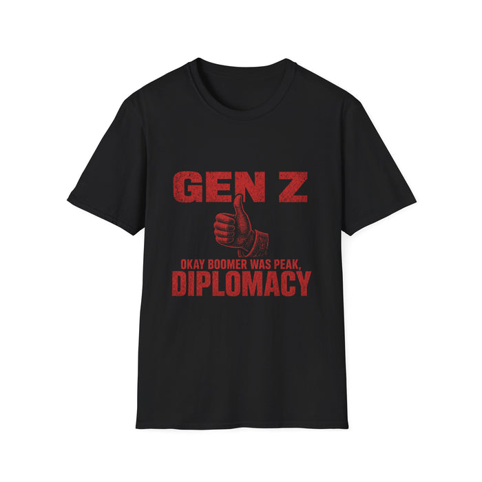 T-Shirt — "Gen Z — Okay Boomer Was Peak Diplomacy" Thumbs Up Tee