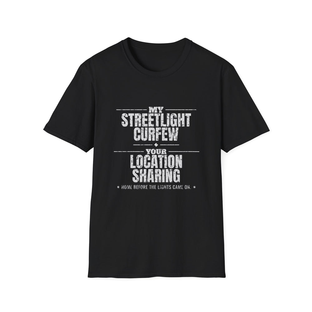 My Streetlight Curfew Your Location Sharing Tee (White Ink)