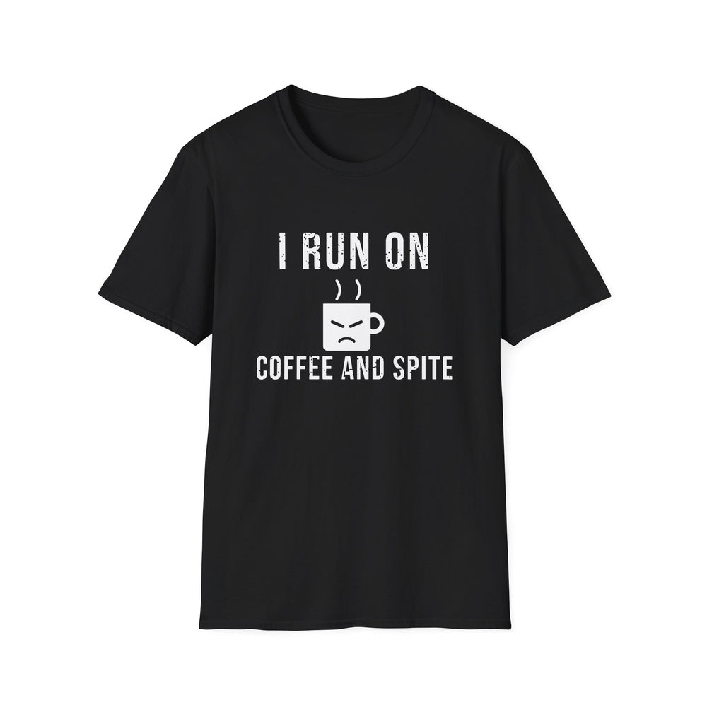 I Run On Coffee And Spite White Ink Tee