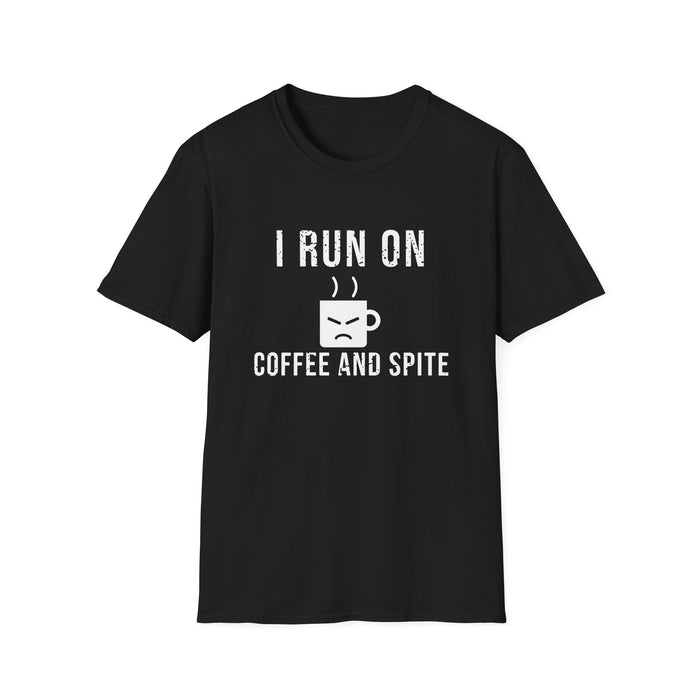 I Run On Coffee And Spite White Ink Tee