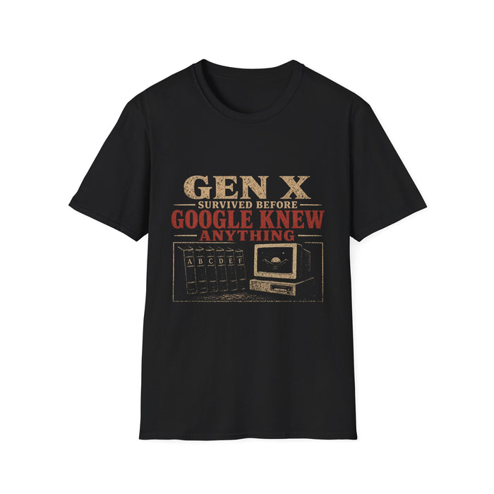 T-Shirt — "Gen X — Survived Before Google Knew Anything" Encyclopedia Tee