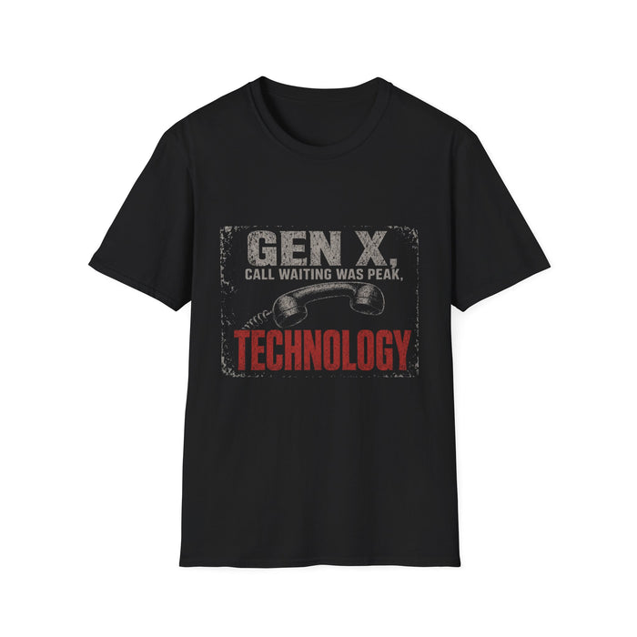 T-Shirt — "Gen X — Call Waiting Was Peak Technology" Landline Tee